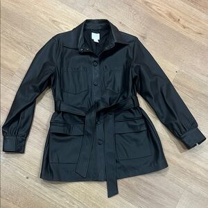 H&M Black Trench Coat with Belt